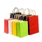 15x8x21cm Floresan Renkli Kağıt Logolu Alışveriş Poşetleri